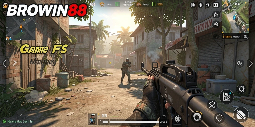 Tangkapan layar dari gameplay intens di BROWIN88 yang menyajikan tim bertempur di medan perang.