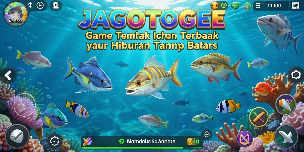 Tangkapan layar gameplay JAGOTOGEL yang seru saat menangkap ikan.
