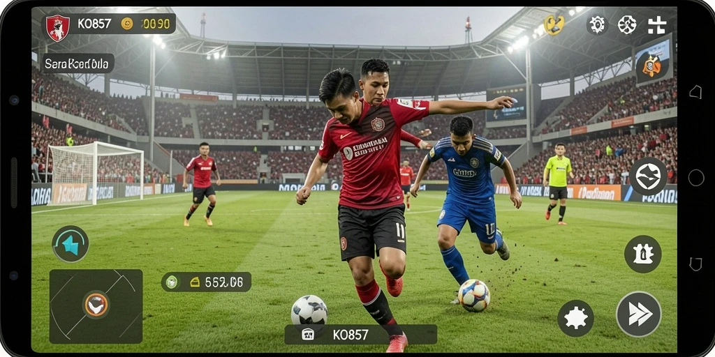Tampilan gameplay KO857 yang memukau dalam aksi sepak bola.