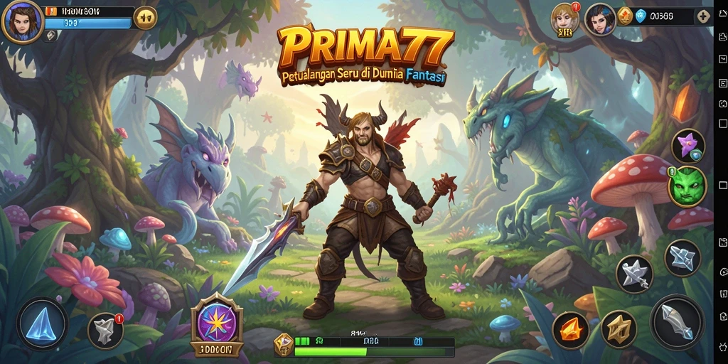 Tangkapan layar gameplay PRIMA77 yang menunjukkan petualangan seru.
