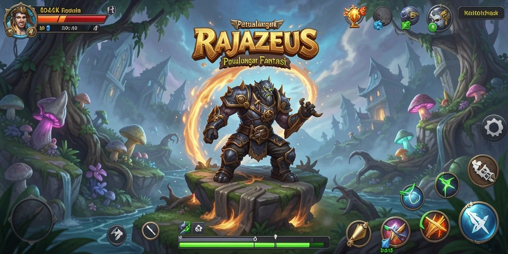 Screenshot gameplay RAJAZEUS yang menampilkan aksi petualangan seru dan menegangkan.