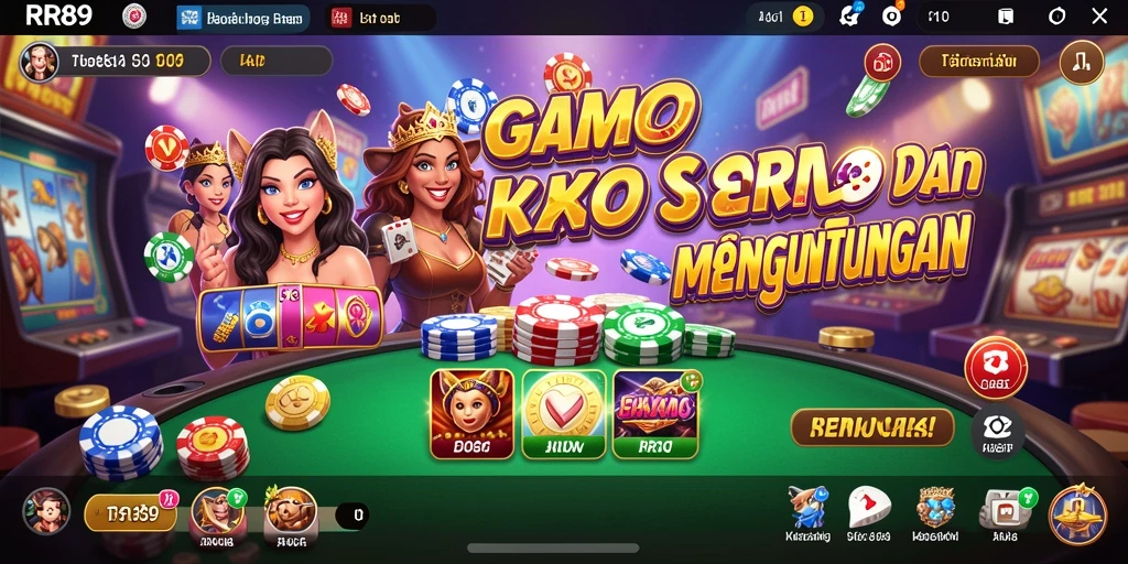 Tampilan gameplay kasino dalam aplikasi RR89 yang menarik dan seru.