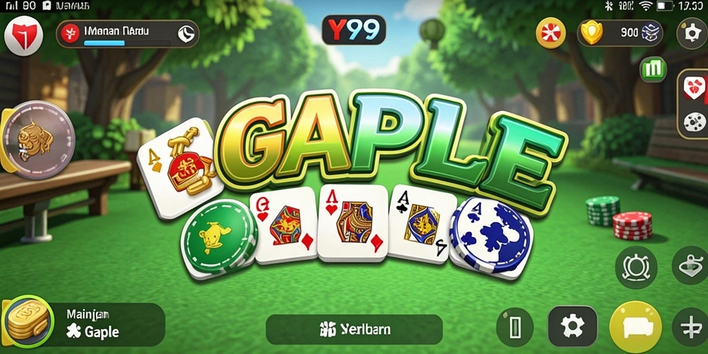 Screenshot gameplay Y89 menampilkan suasana bermain Gaple yang seru.